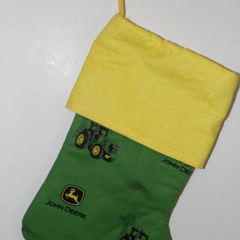 Green Tractors on Green with Yellow Cuff 14